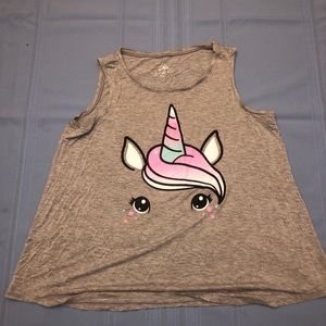Gray Unicorn Tank Top
